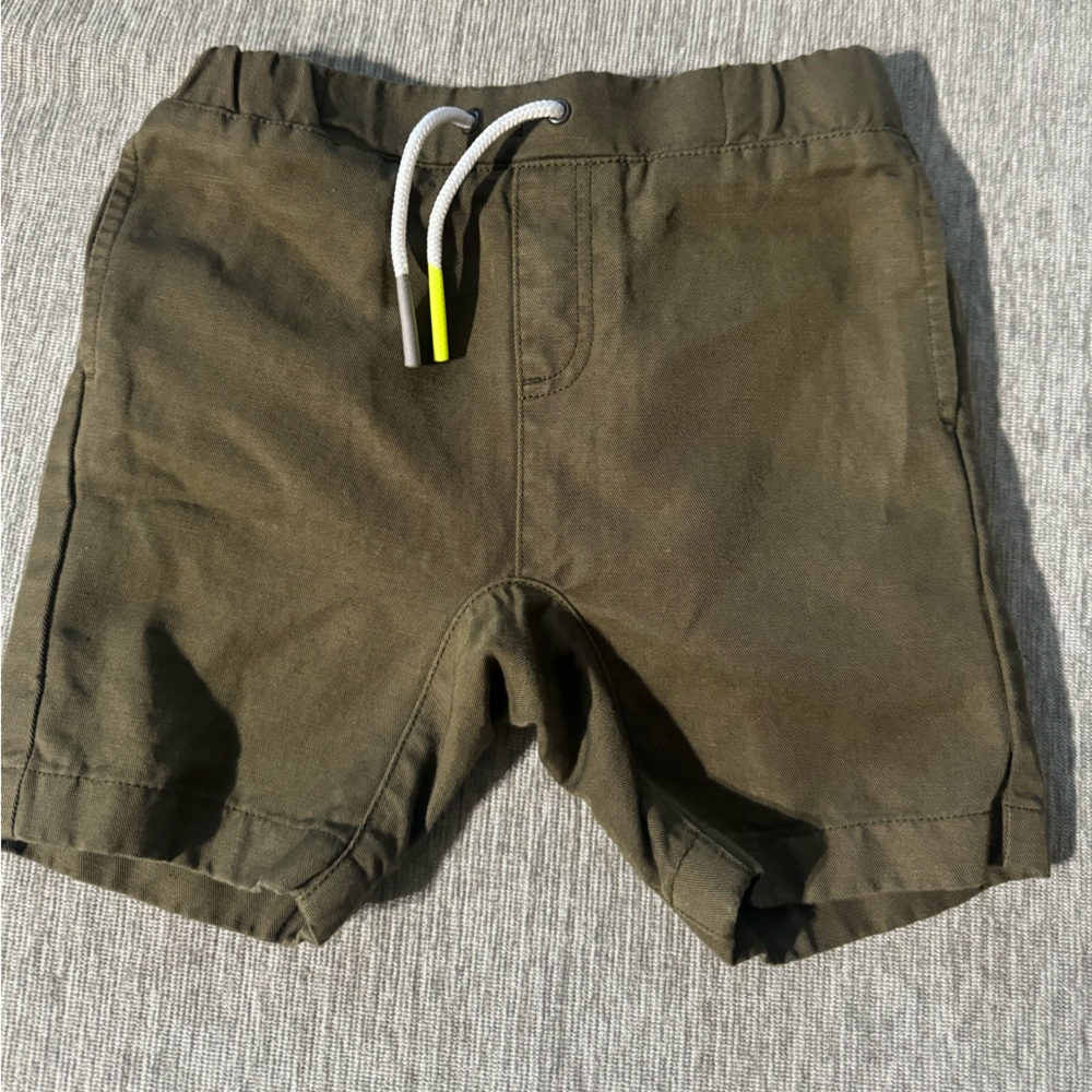Burberry Baby Shorts – Olive Green Designer Pull-On Shorts